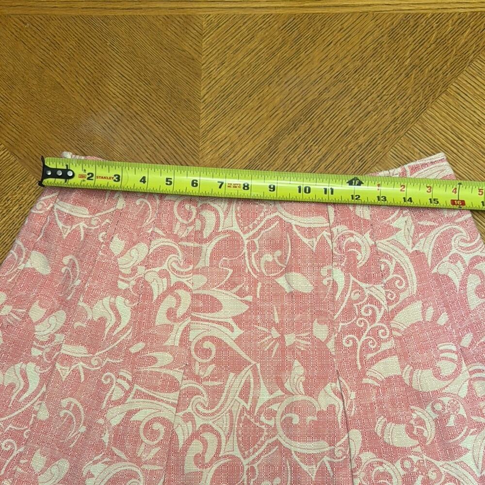 Elie Tahari Preppy Cottagecore Pink Pleated A-Line Knee-Length Skirt Size 8 - Picture 5 of 7